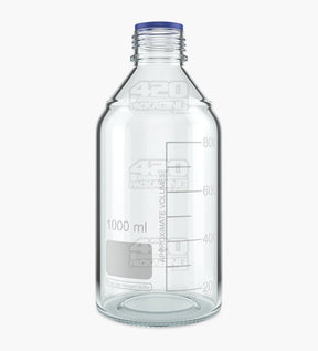 45mm Glass Reagent Lab Bottle w/ Blue Screw Top Cap - 1000ml - 24/Box - 2