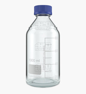 45mm Glass Reagent Lab Bottle w/ Blue Screw Top Cap - 1000ml - 24/Box - 1