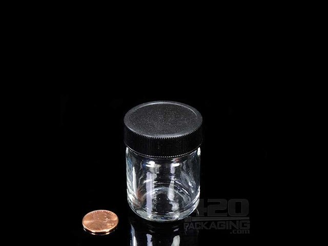 1oz Glass Screw Top Jars With Black Lid 252-Box - 2