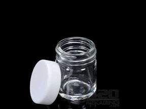1oz Glass Screw Top Jars With White Lid 252-Box - 1