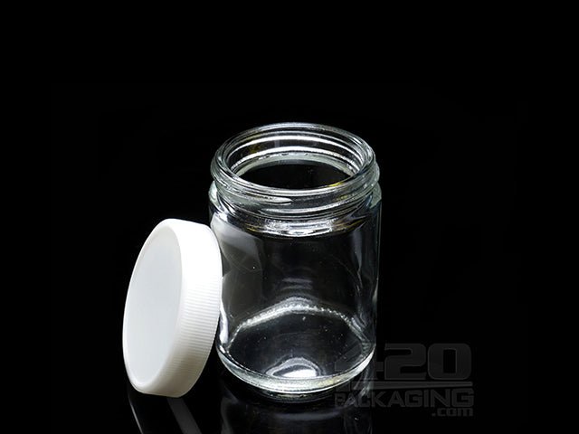 4oz Glass Screw Top Jars With White Lid 120-Box - 1