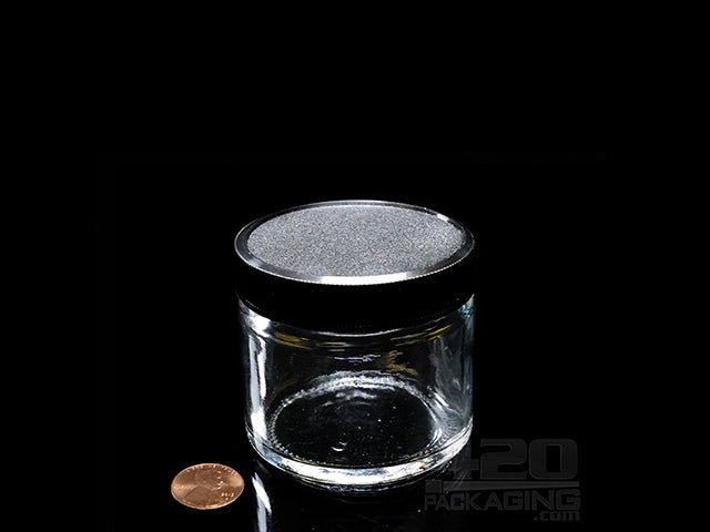 2oz Glass Screw Top Jars With Black Lid 240-Box - 2