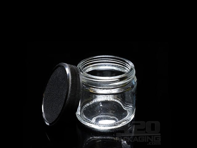 2oz Glass Screw Top Jars With Black Lid 240-Box - 1