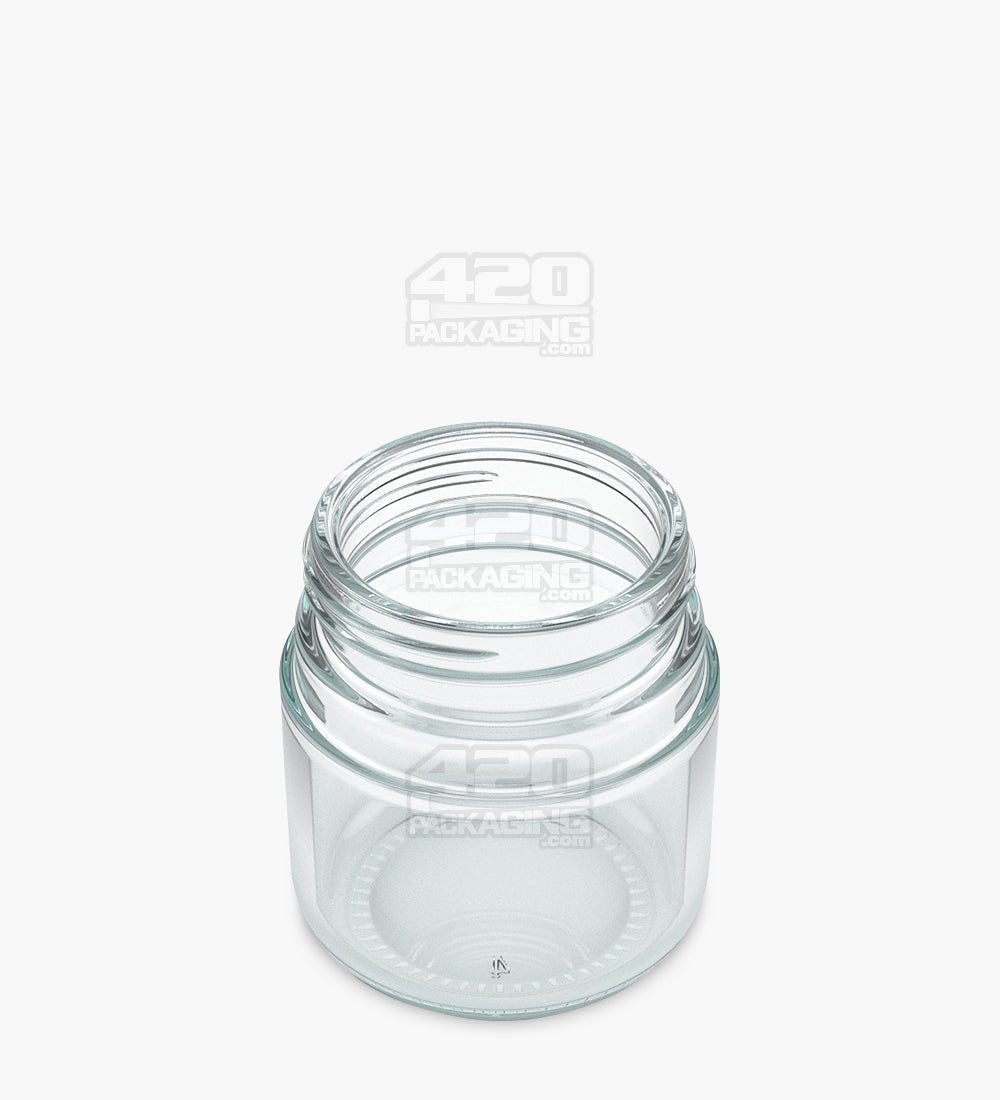 Child Resistant Rounded 2oz Base Clear Glass Jars With Black Lid 200/Box - 3