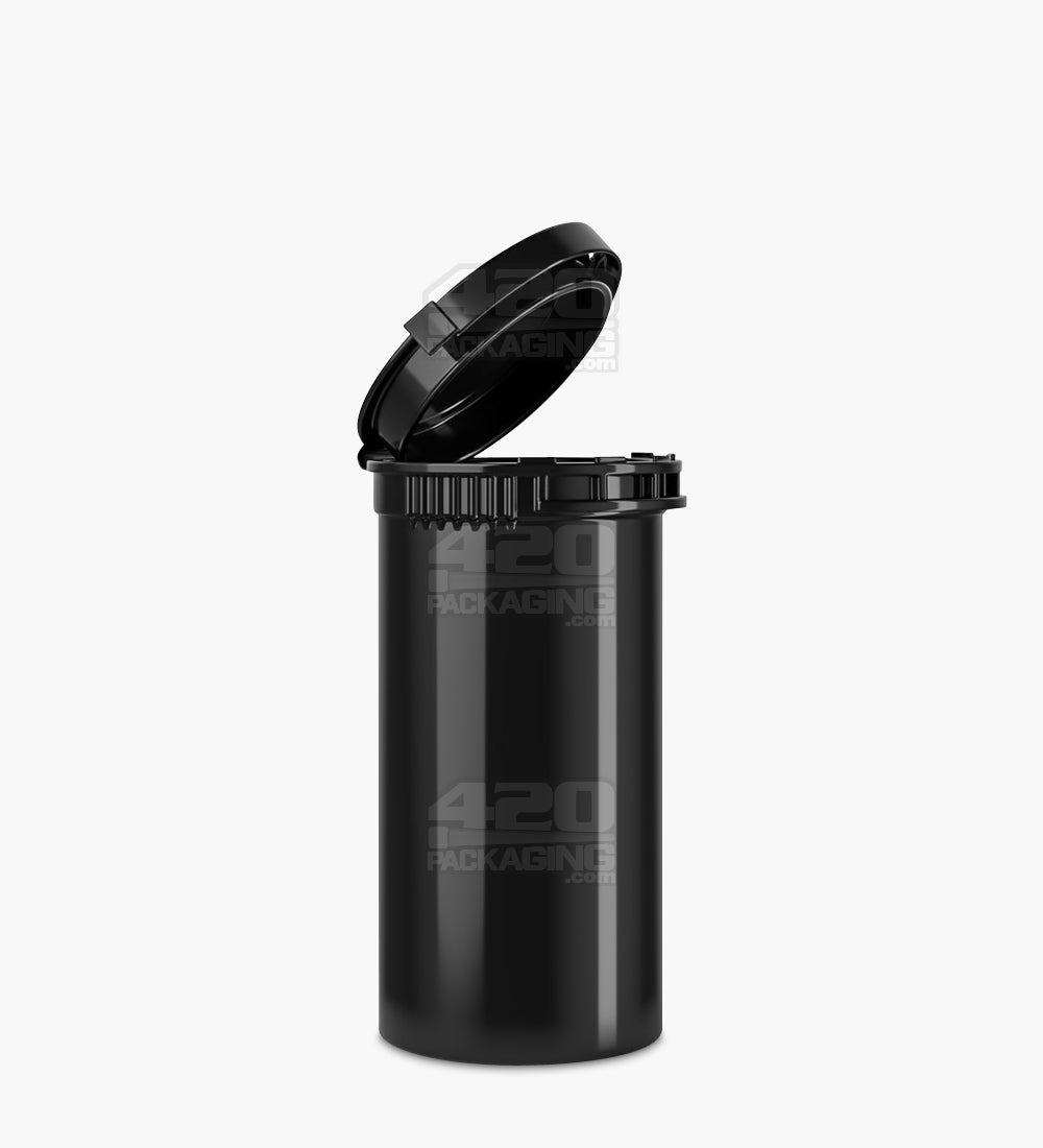 Child Resistant & Tamper Evident | Opaque Black Pop Top Bottles | 13dr - 2g - 350 Count