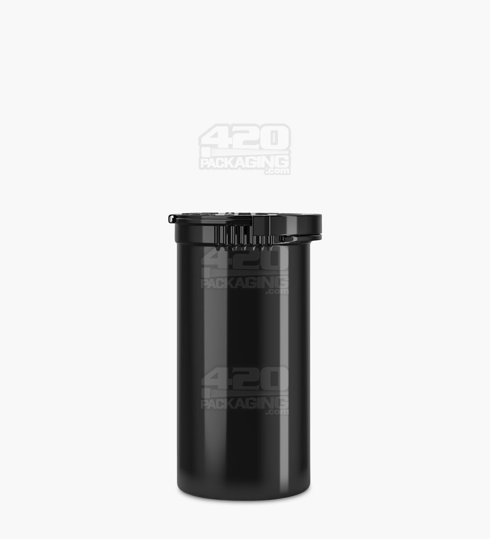 Child Resistant & Tamper Evident | Opaque Black Pop Top Bottles | 13dr - 2g - 350 Count