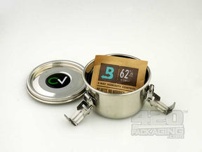 .175 Liter C-Vault Small Air Tight Metal Storage Jar With Boveda Pack - 3