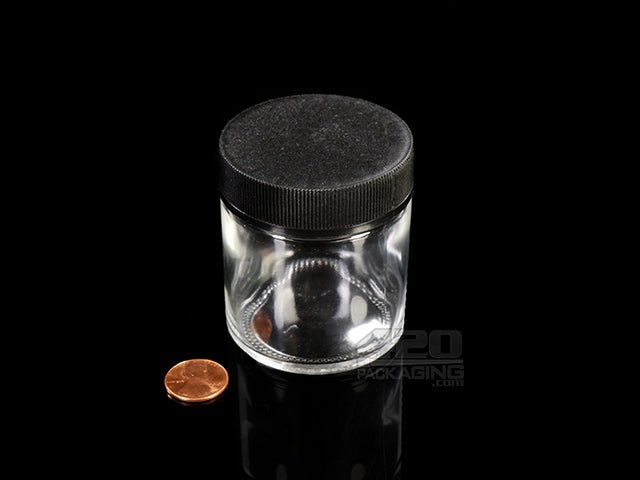 3oz Glass Child Resistant Screw Top Jars With Black Lid 150-Box - 2