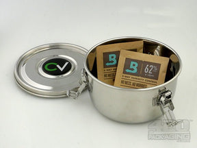 .70 Liter C-Vault Large Metal Storage Jar With Boveda Packs - 3