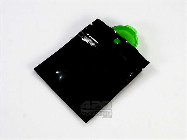 Black-Black 2" x 2" Mylar Flat Seal Zip Bags (0.5 grams) 1000/Box - 3