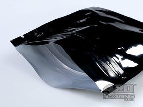 Black-Black 3.4" x 4" Mylar Flat Seal Zip Bags (1.0 grams) 100/Box - 4