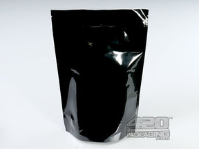 Black-Black 7" x 11" Mylar Stand Up Pouch Zip Bags 1000/Box - 1