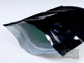 Black-Black 7" x 11" Mylar Stand Up Pouch Zip Bags 1000/Box - 4