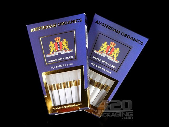 Amsterdam Organics 109mm King Size Rice Paper Pre Rolled Cones - 2