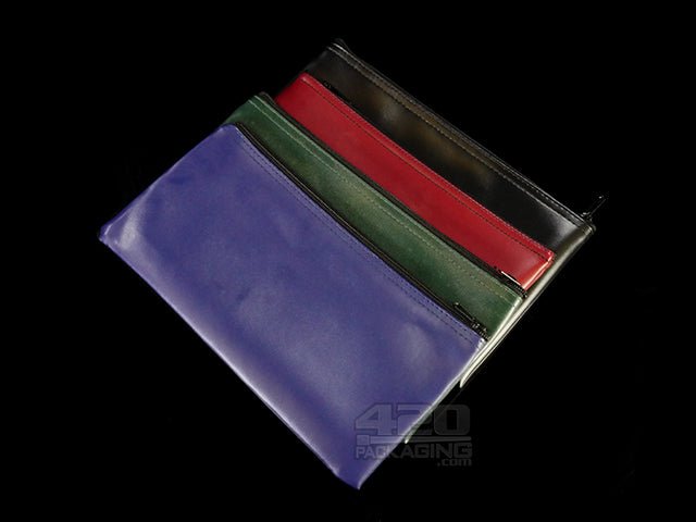 Vinyl Zipper Bank Money Bag Red - 3