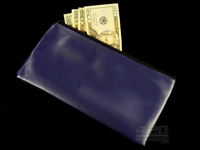 Vinyl Zipper Bank Money Bag Red - 4