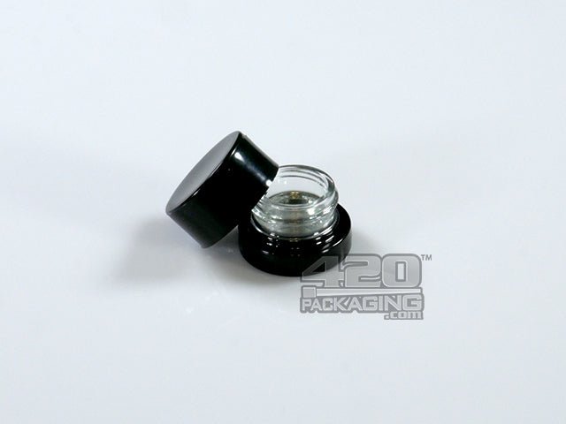 5ml Glass Black Jars With Child Resistant Screw Top Lid 400/Box - 1
