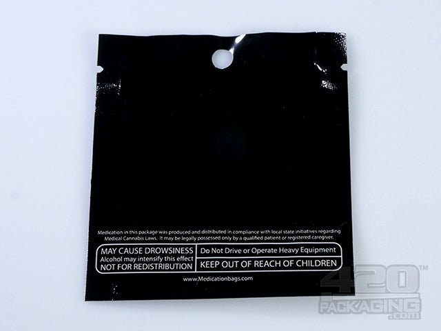 Black-Clear 2" x 2" Mylar Flat Seal Zip Bags (0.5 grams) 1000/Box USA print only available - 1