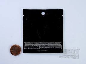 Black-Clear 2" x 2" Mylar Flat Seal Zip Bags (0.5 grams) 1000/Box USA print only available - 2
