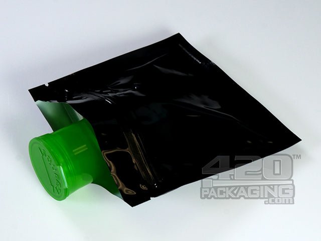 Black-Black 4.5" x 4.5" Mylar Flat Seal Zip Bags (2.0 Grams) 1000/Box - 4