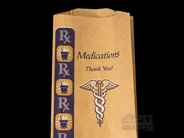 Small Natural Paper Medication Exit Bags 1000/Box - 4