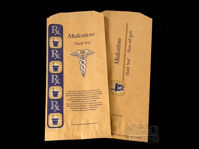 Medium Natural Paper Medication Exit Bags 1000/Box - 1