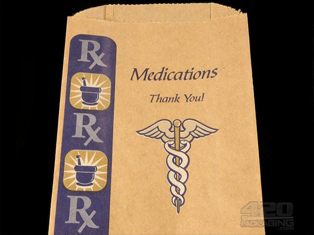 Medium Natural Paper Medication Exit Bags 1000/Box - 4