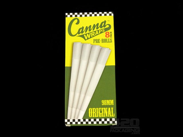 Canna Wraps 98mm Cones 8 Pack (12 Packs Per Case) - 1