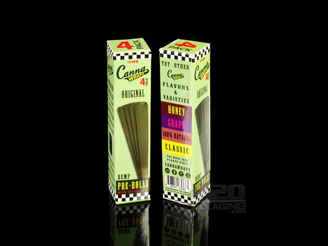 109mm Canna Wraps Original Hemp Pre Rolled Cones 32 Pack Display Case (4 Pre Rolls/Pack) - 2