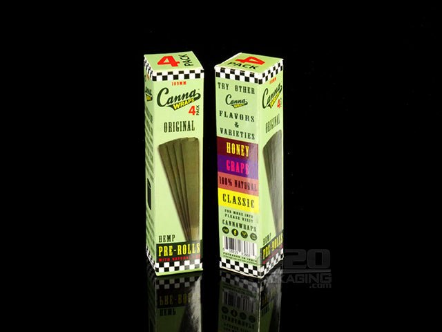 109mm Canna Wraps Original Hemp Pre Rolled Cones 32 Pack Display Case (4 Pre Rolls/Pack) - 2