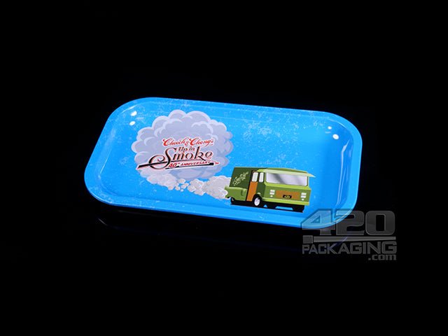 Cheech & Chong Blue 40th Anniversary Medium Metal Rolling Tray 1/Box - 1