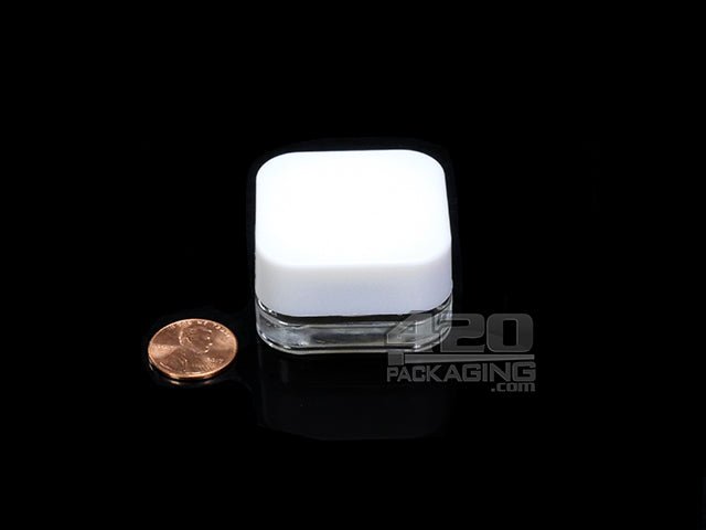 9ml Square Glass Jars With Child Resistant Screw Top Lid 250/Box Clear Jar/Black Lid - 3