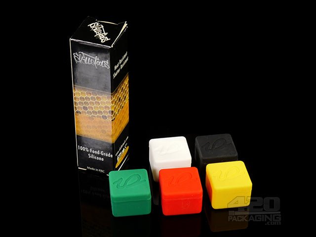 Skilletools 5 Pack Silicone Push Top Cube Containers Mixed Opaque Colors - 1