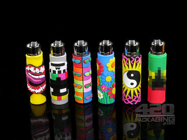 4 Ct Big Size CLIPPER Lighters RUBBER COOL POP COVER LIPS TV
