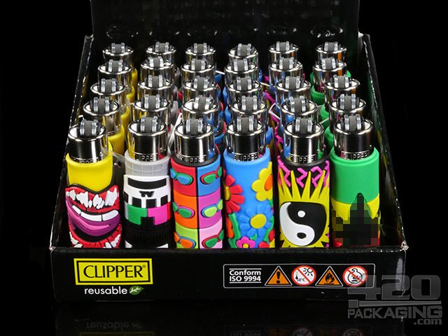 80's Design Clipper Lighter With Silicone POP Cover 30/Box - 3