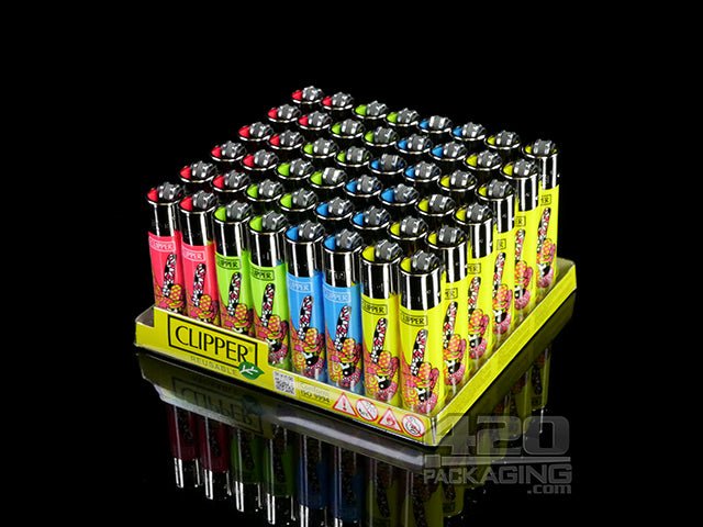 Clipper Lighter Hippie Peace Design 48/Box - 2