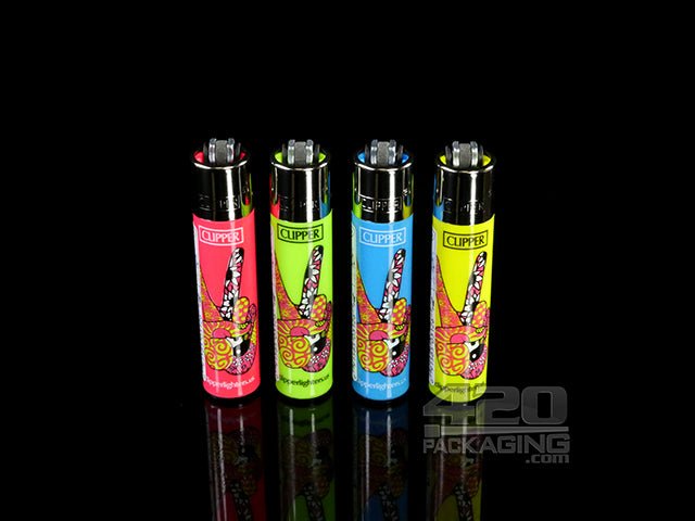 Clipper Lighter Hippie Peace Design 48/Box - 1