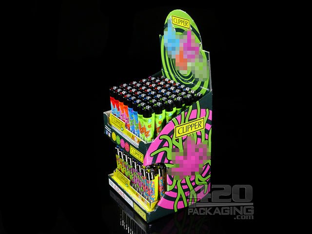 Clipper Lighter Leaves Design 2 Tier Display 96/Box - 4