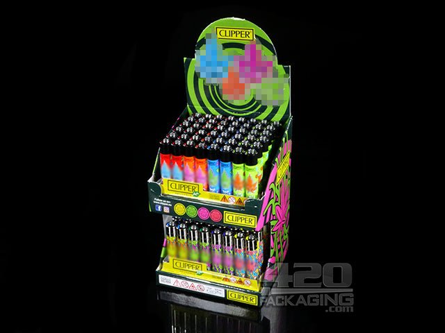 Clipper Lighter Leaves Design 2 Tier Display 96/Box - 1