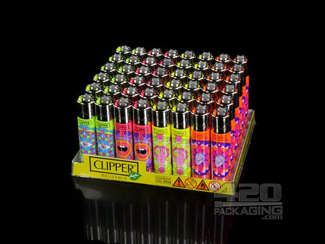 Clipper Lighter Psychedelic 12 Design 48/Box - 2