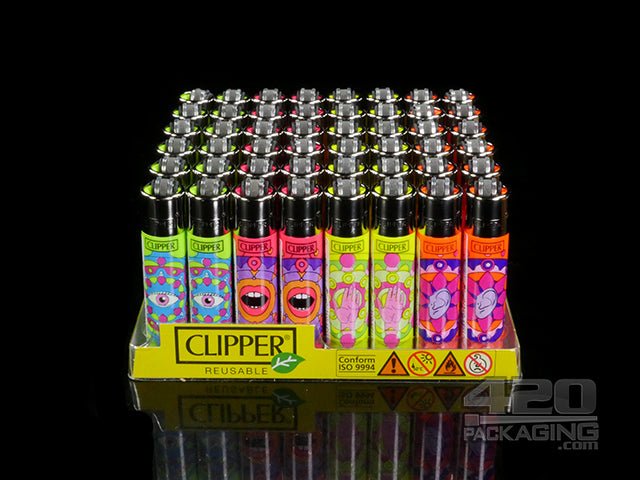 Clipper Lighter Psychedelic 12 Design 48/Box - 3