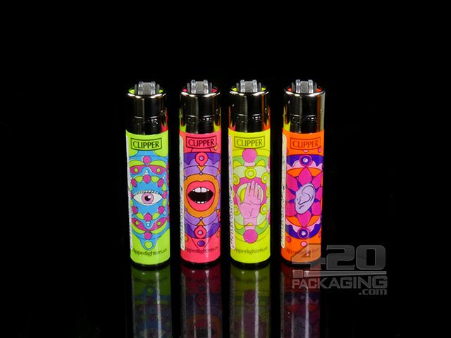 Clipper Lighter Psychedelic 12 Design 48/Box - 1