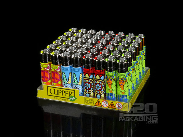 Clipper Lighter Hippie 7 Design 48/Box - 2