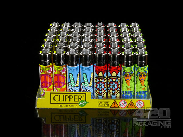 Clipper Lighter Hippie 7 Design 48/Box - 3