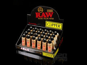 Natural Cork RAW Logo Clipper Lighter 30/Box - 2