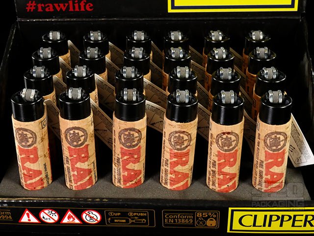 Natural Cork RAW Logo Clipper Lighter 30/Box - 4