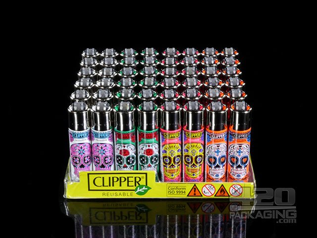 Clipper Lighter Skulls 8 Design 48/Box - 3
