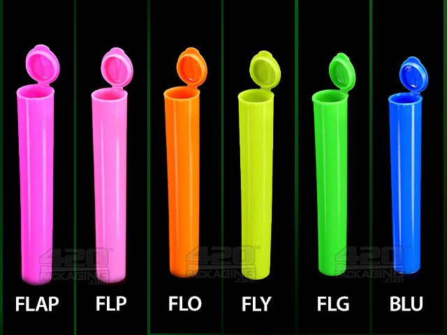 Squeezetops® 109mm Fluorescent Mix Child Resistant J-Tubes (074300-CR) 1000/Box - 3