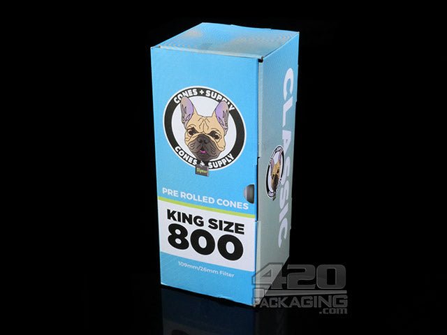 Cones + Supply King Size Pre Rolled Classic Paper Cones 800/Box - 1