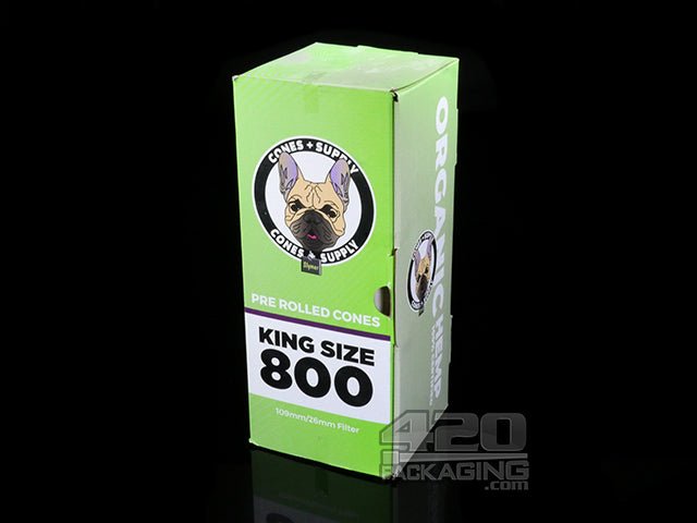 Cones + Supply King Size Pre Rolled Organic Paper Cones 800/Box - 1